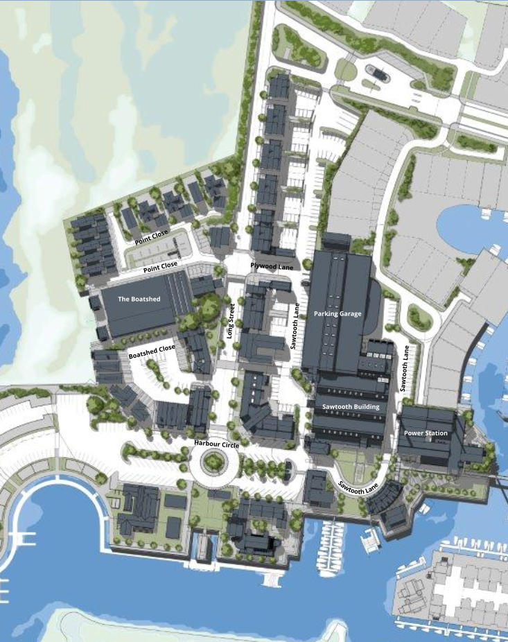 Point Close Point Close Boatshed Close Long Street Sawtooth Lane Plywood Lane Sawtooth Lane Harbour Circle Sawtooth Lane The Boatshed Sawtooth Building Parking Garage Power Station